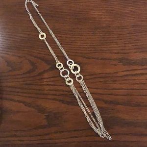 Long silver chain necklace